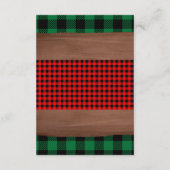 Logs Flannel Rustic Kariert Hearts Baby Dusche Begleitkarte (Rückseite)