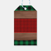 Logs Flannel Rustic Kariert Hearts Baby Dusche Geschenkanhänger (Rückseite)