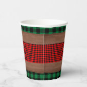 Logs Flannel Rustic Kariert Hearts Baby Dusche Pappbecher (Rechts)