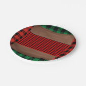 Logs Flannel Rustic Kariert Hearts Baby Dusche Pappteller (Schrägansicht)