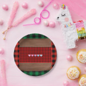 Logs Flannel Rustic Kariert Hearts Baby Dusche Pappteller (Party)