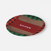 Logs Flannel Rustic Kariert Hearts Baby Dusche Pappteller (Schrägansicht)