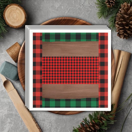 Logs Flannel Rustic Kariert Hearts Baby Dusche Serviette