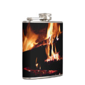 Logs in the Fireplace Warm Fire Photography Flachmann (Rechts)