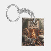 Logs & Lazy Mornings Schlüsselanhänger – Camping-A (Vorderseite links)