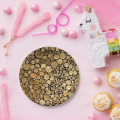 Logs Themed Wallpaper Plate Pappteller (Party)