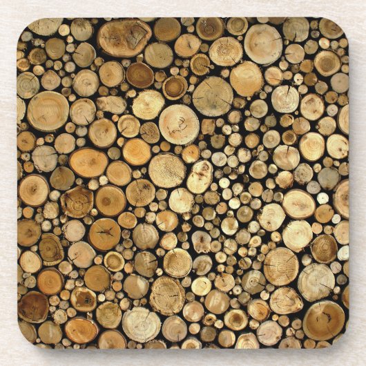Logs Themed Wallpaper Untersetzer (Vorderseite)