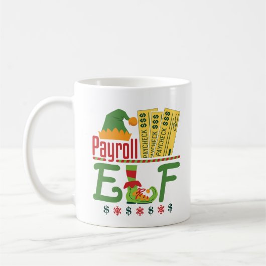 Lohnroll Elf Christmas Payroll Manager Kaffeetasse (Links)