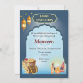 Lohri Einladung Grau und Blau (Vorderseite)