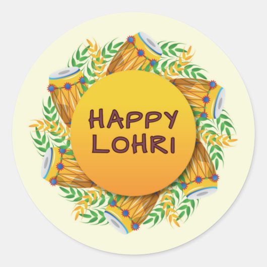 Lohri Round Sticker/ Gevor Tag Runder Aufkleber (Vorderseite)