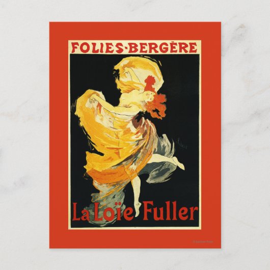 Loie Fuller im Theater Folies-Bergere Postkarte (Vorderseite)