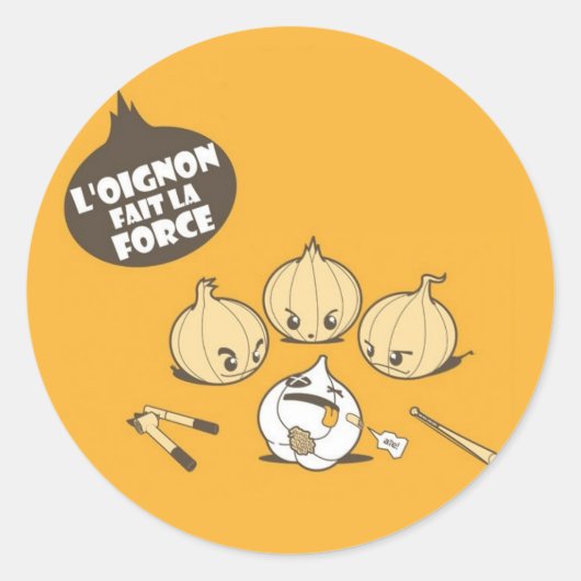 L'oignon fait la force runder aufkleber (Vorderseite)