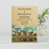 Loire France Wedding Invitation Chateau Chambord Einladung (Stehend Vorderseite)