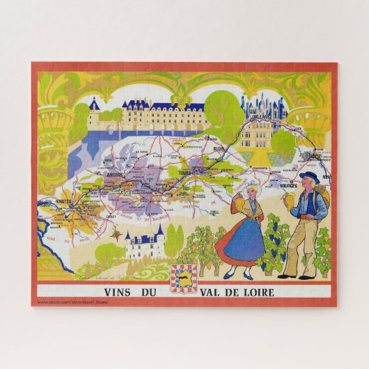 Loire-Tal 16x20 Wein-Karten-Puzzle Puzzle (Horizontal)
