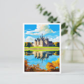 Loire Valley France Vintage Illustration Postkarte (Stehend Vorderseite)
