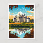 Loire Valley France Vintage Illustration Postkarte (Vorderseite)