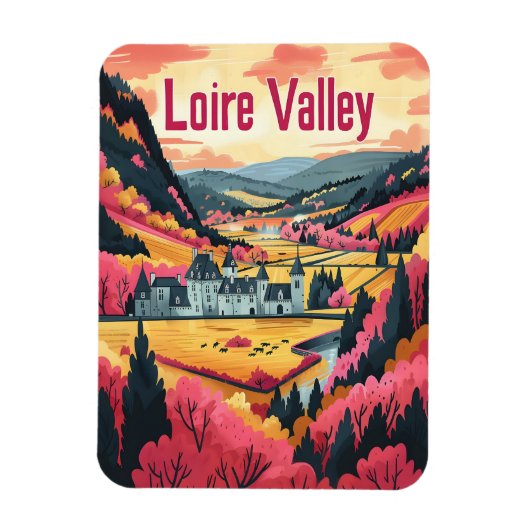 Loire Valley Frankreich Vintage Kunst Magnet (Vertikal)