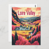 Loire Valley Frankreich Vintage Kunst Postkarte (Vorne/Hinten)