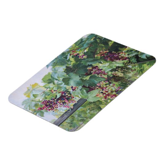 Loire Valley Vineyard – French Grape Painting Magnet (Linke Seite)