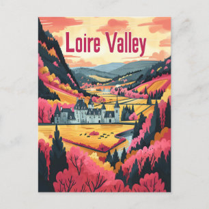 Loiretal Frankreich Vintage-Kunst Postkarte