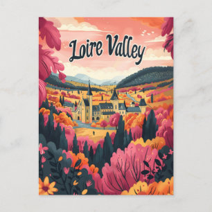 Loiretal Frankreich Vintage-Kunst Postkarte