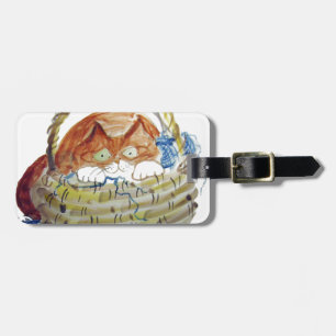 Lois versteckt sich im Korb des Strickens Gepäckanhänger