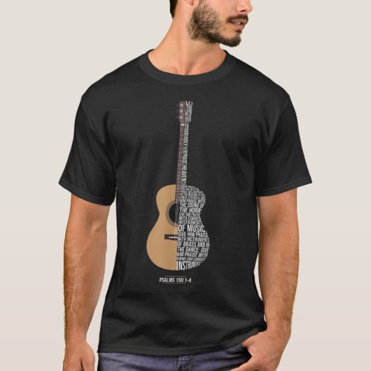 Loise ihn mit Saiten Psalm 150 Acoustic Gitarre T-Shirt (Vorderseite)