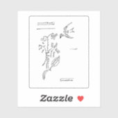 L'oiseau et le bouquet von Apollinaire Aufkleber (Blatt)