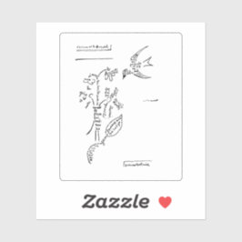 L'oiseau et le bouquet von Apollinaire Aufkleber