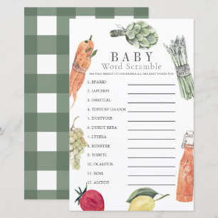 Lokal angebaute Baby-Bauer vermarkten Word-Scrambl