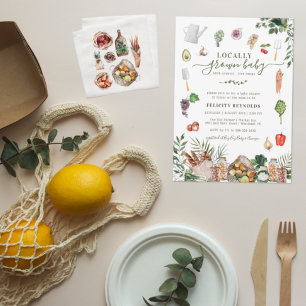 Lokal angebaute Baby   Farmer's Market Babyparty-E Einladung