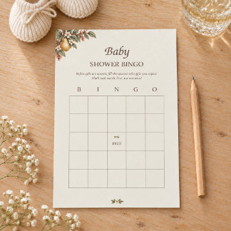 Lokal angebaute Baby-Shower-Bingo-Spielkarte