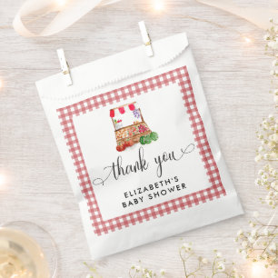 Lokal angebaute Baby Shower Karotten Gingham Geschenktütchen