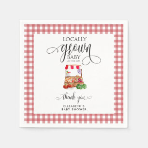 Lokal angebaute Baby Shower Karotten Gingham Serviette