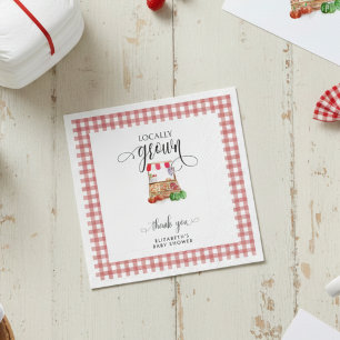 Lokal angebaute Baby Shower Karotten Gingham Serviette
