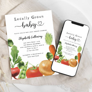 Lokal angebaute Babyparty Garten Thema Einladung