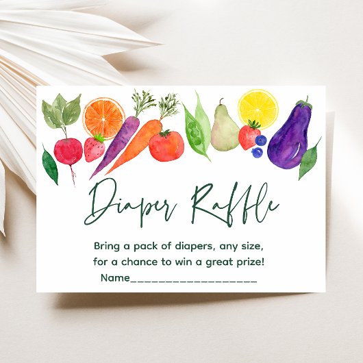 Lokal angebaute Bauer Market Baby Diaper Raffle Begleitkarte