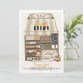 Lokal angebaute Bauer-Markt Herbstdusche Einladung (Stehend Vorderseite)