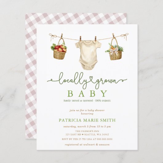 Lokal angebaute Bauern Market Babydusche (Vorne/Hinten)