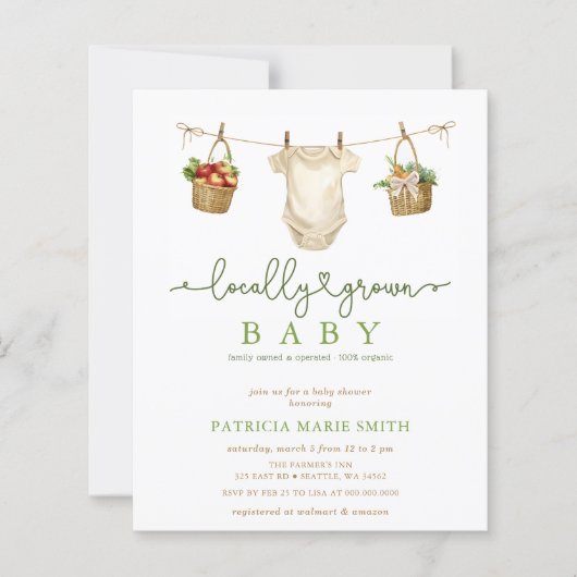 Lokal angebaute Bauern Market Babydusche (Vorderseite)