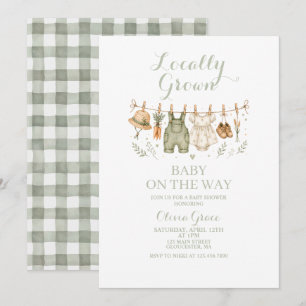 Lokal angebaute Farm-Baby-Shower-Einladung Einladung