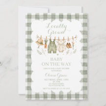 Lokal angebaute Farm-Baby-Shower-Einladung