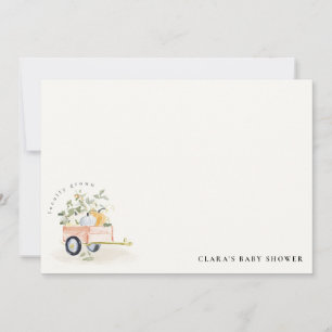 Lokal angebaute Kürbiskarren-Aquarell-Baby-Party Mitteilungskarte