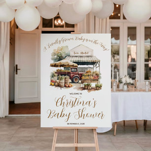 Lokal angebaute, Wochenmarkt-Baby-Shower-Willkomme Poster