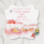 Lokal angelegter Baby-Girl-Duschmarkt Bauern Geschenkanhänger (Vorderseite)