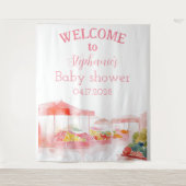 Lokal angelegter Baby-Girl-Duschmarkt Bauern Wandteppich (Vorderseite)