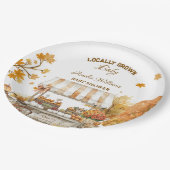 Lokal angelegter Baby Herbst-Bauer-Markt Pappteller (Schrägansicht)