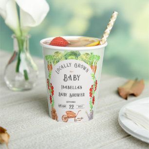 Lokal angelegtes Baby, Bauernmarkt-Baby Shower Pappbecher