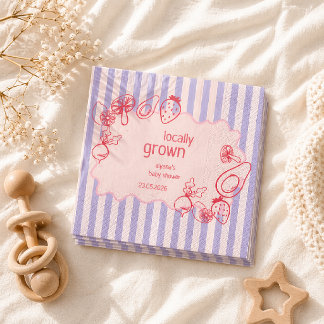 Lokal Geernteter Bauernmarkt Rosa Serviette