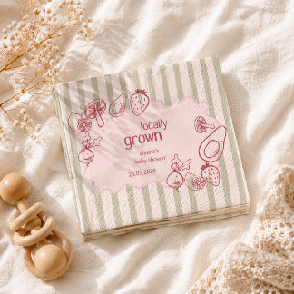 Lokal Geernteter Bauernmarkt Rosa Serviette